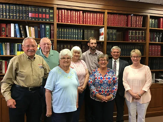 The 2018 Annie Oakley Foundation Board members at Tom Guillozet's law office in Greenville, Ohio