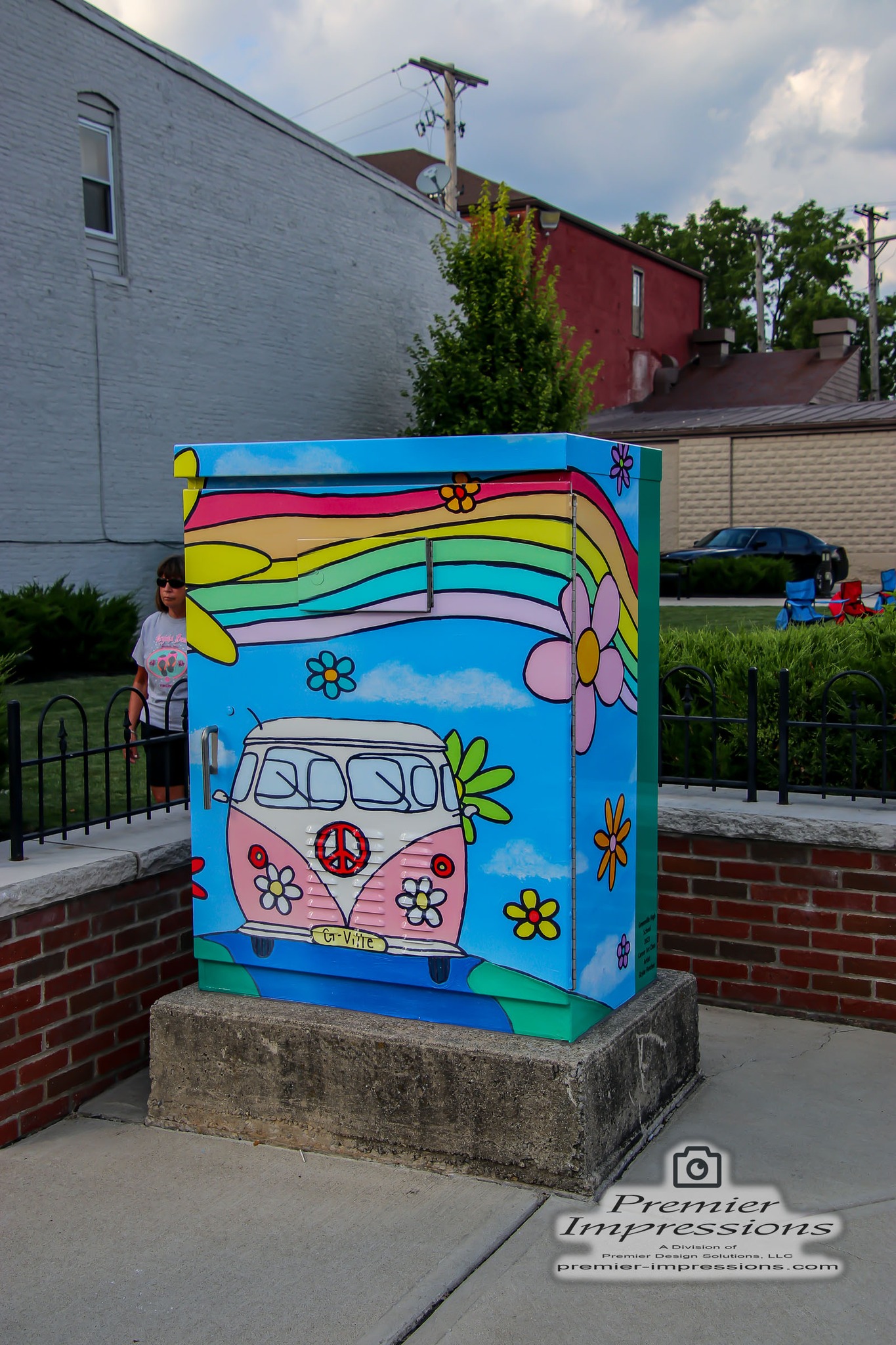 An Art is Power utility-box mural downtown